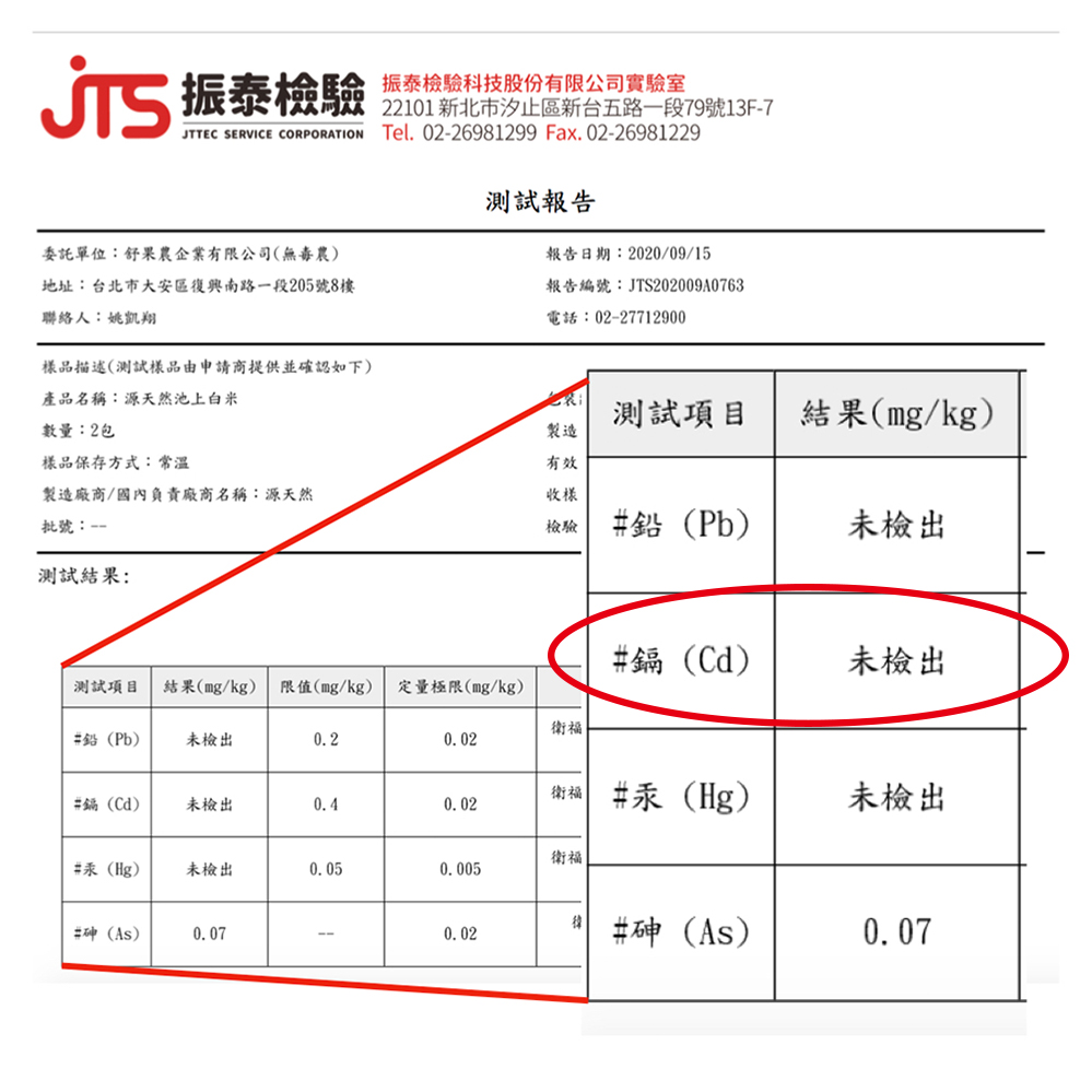 粥寶寶使用源天然白米重金屬未檢出