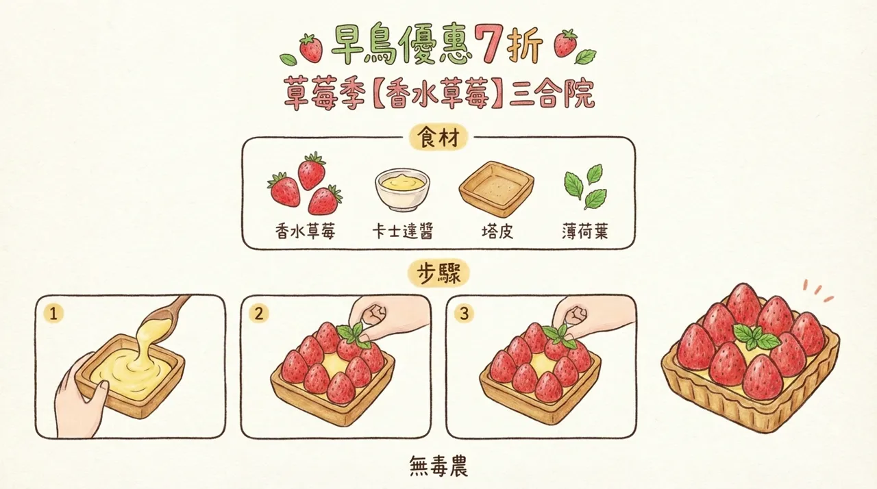 香水草莓塔食譜：3步驟在家輕鬆做出美味草莓三合院塔