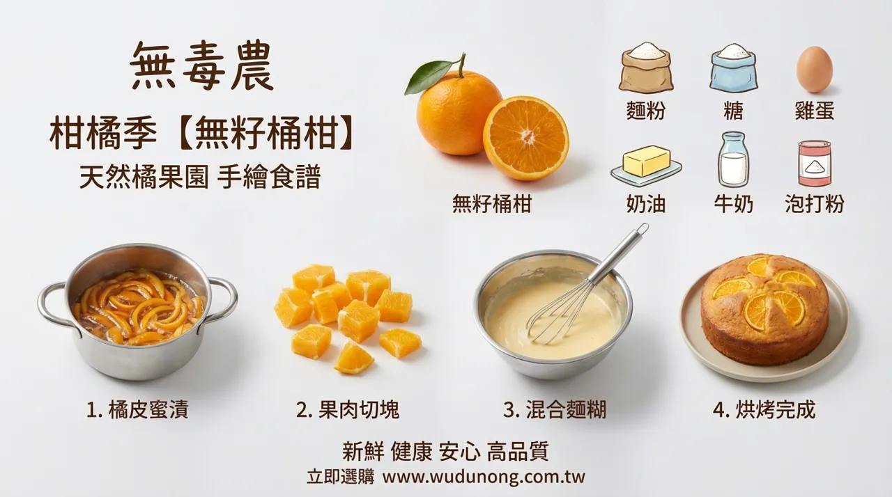 【手繪食譜復刻】無毒農無籽桶柑蛋糕：封存整顆柑橘的天然香甜
