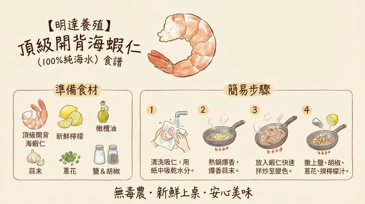 【食譜分享】明達養殖頂級開背海蝦仁：10分鐘端出鮮甜海味