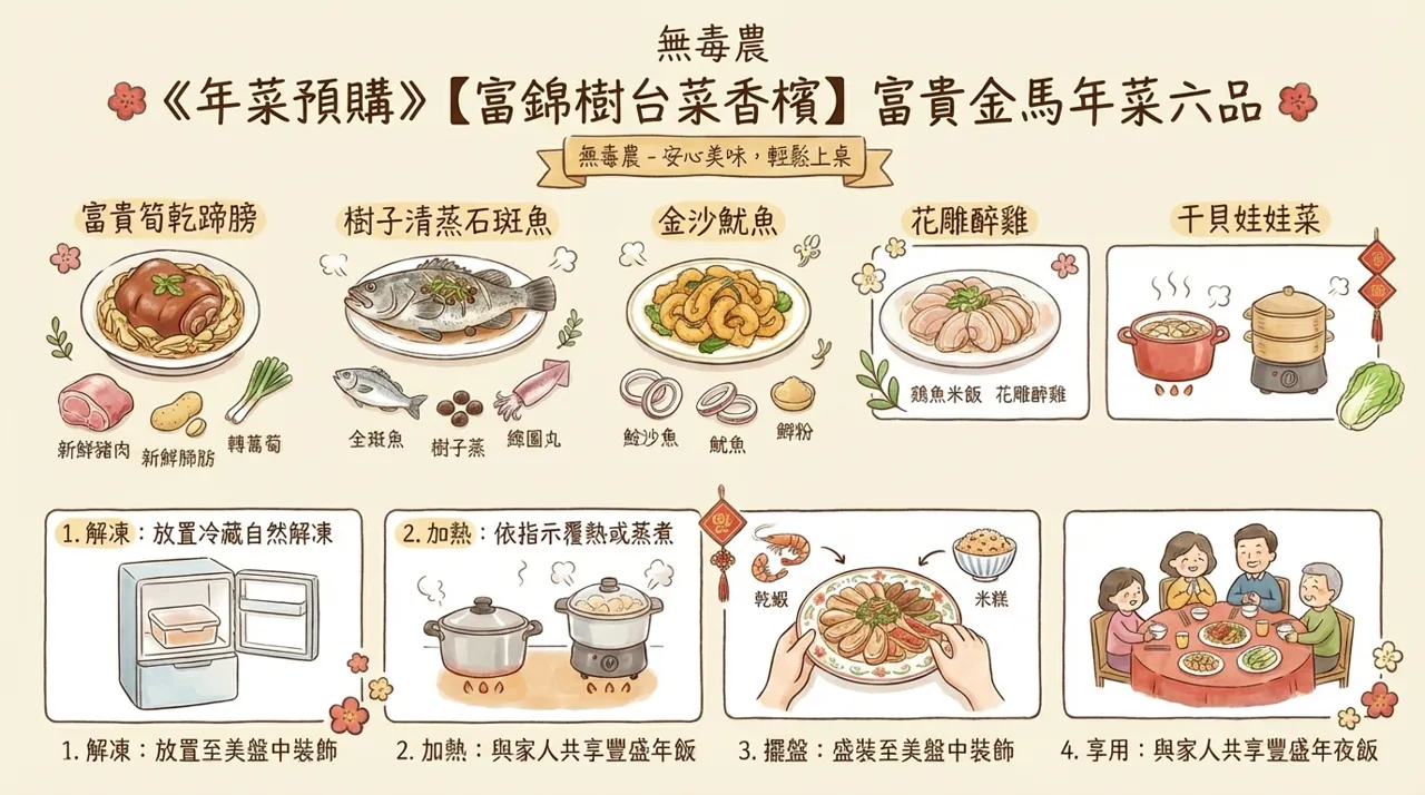 【開箱】富錦樹台菜香檳年菜：富貴金馬六品，0廚藝也能輕鬆上桌的澎湃年夜飯指南