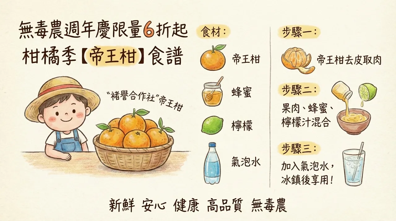 柑橘季限定：清爽系「帝王柑」蜂蜜氣泡飲手作食譜