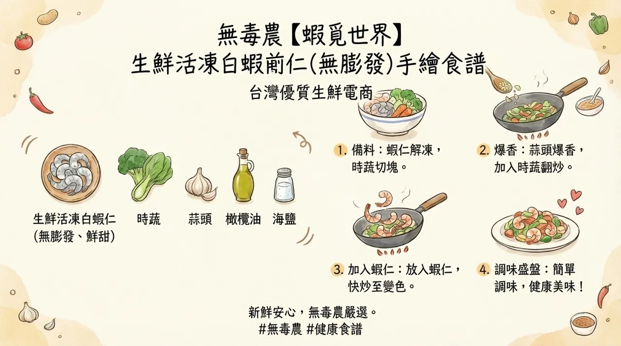 【食譜分享】無毒農生鮮活凍白蝦仁——鮮甜彈牙的時蔬炒蝦仁