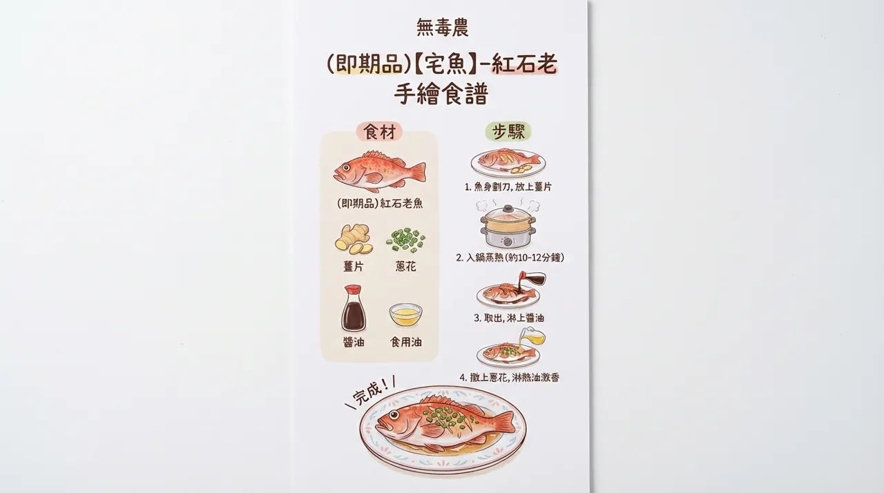 【無毒農】紅石老手繪食譜　-　在家也能做的米其林美味！