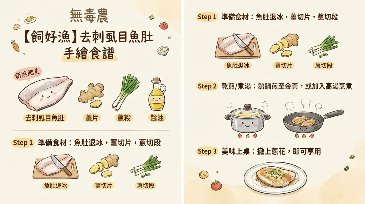 【手繪食譜】去刺虱目魚肚料理教學：香酥乾煎與清甜煮湯一次學會
