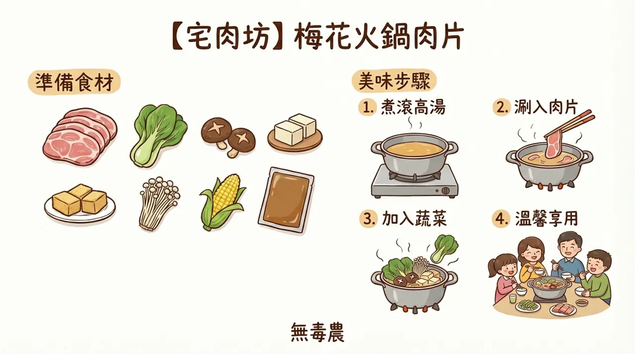 【火鍋食譜】宅肉坊梅花火鍋肉片：溫暖全家的美味只需四步！