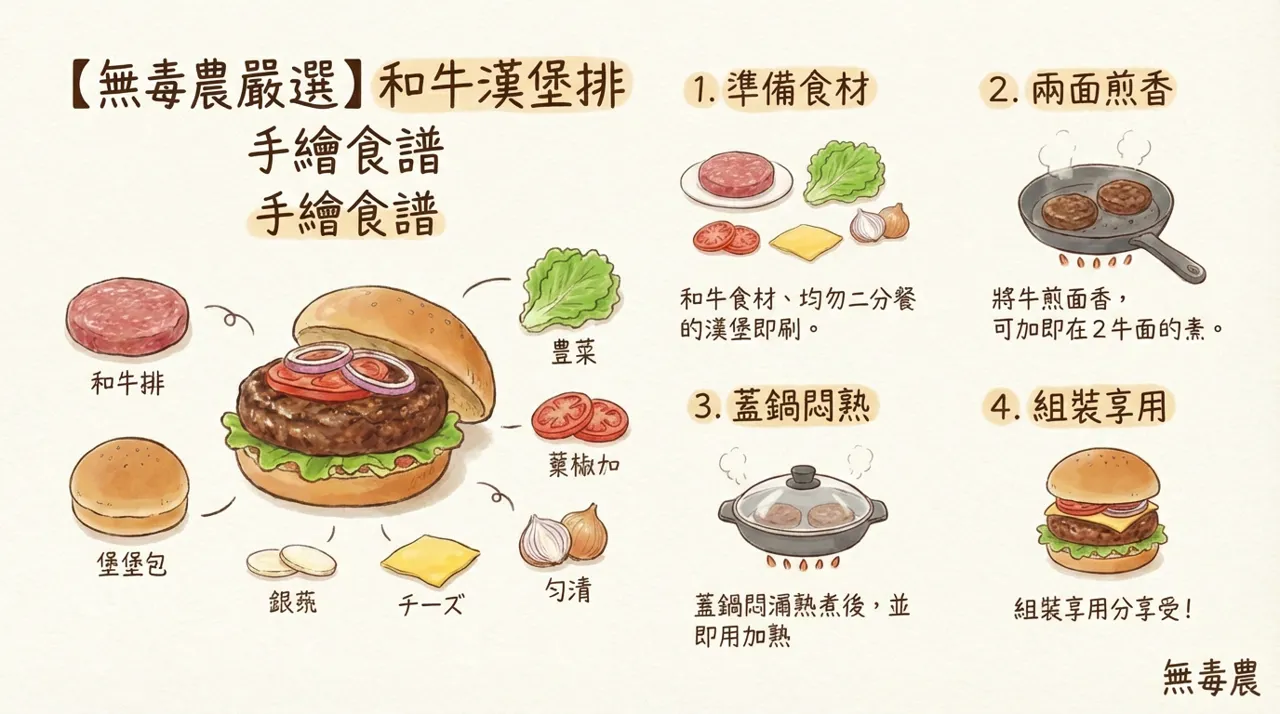 【無毒農嚴選】和牛漢堡排食譜｜秋冬暖心料理，3步驟在家做