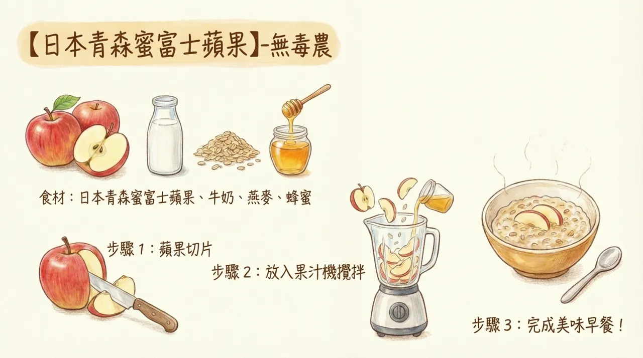 暖心早餐食譜：日本青森蜜富士蘋果蜂蜜燕麥粥