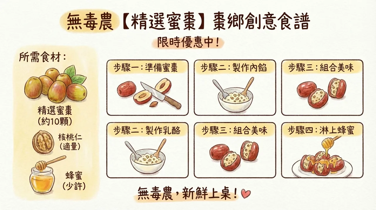 【創意食譜】核桃奶油乳酪釀蜜棗