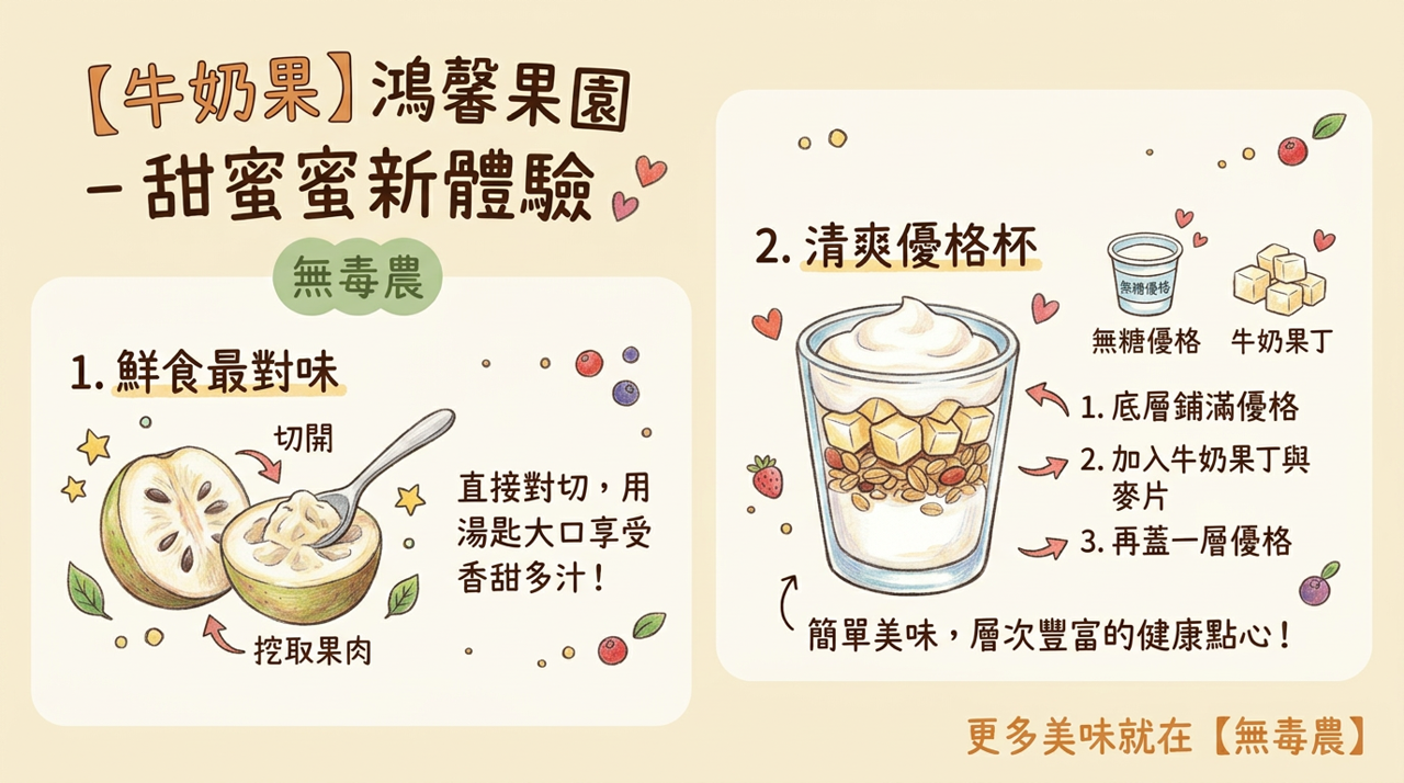 【牛奶果食譜】鴻馨果園直送：鮮食挖取與清爽優格杯教學，冬日甜蜜新首選