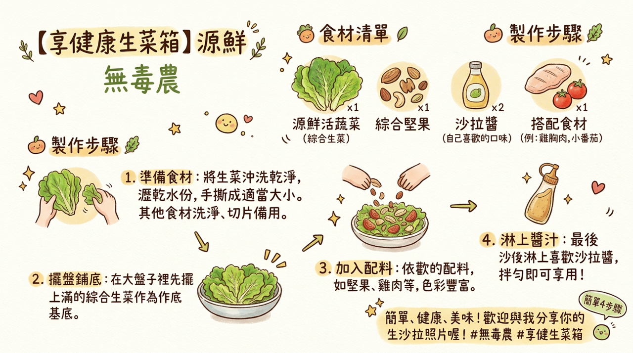 【食譜分享】純淨沙拉製作指南：打造健康輕食生活的四個簡單步驟