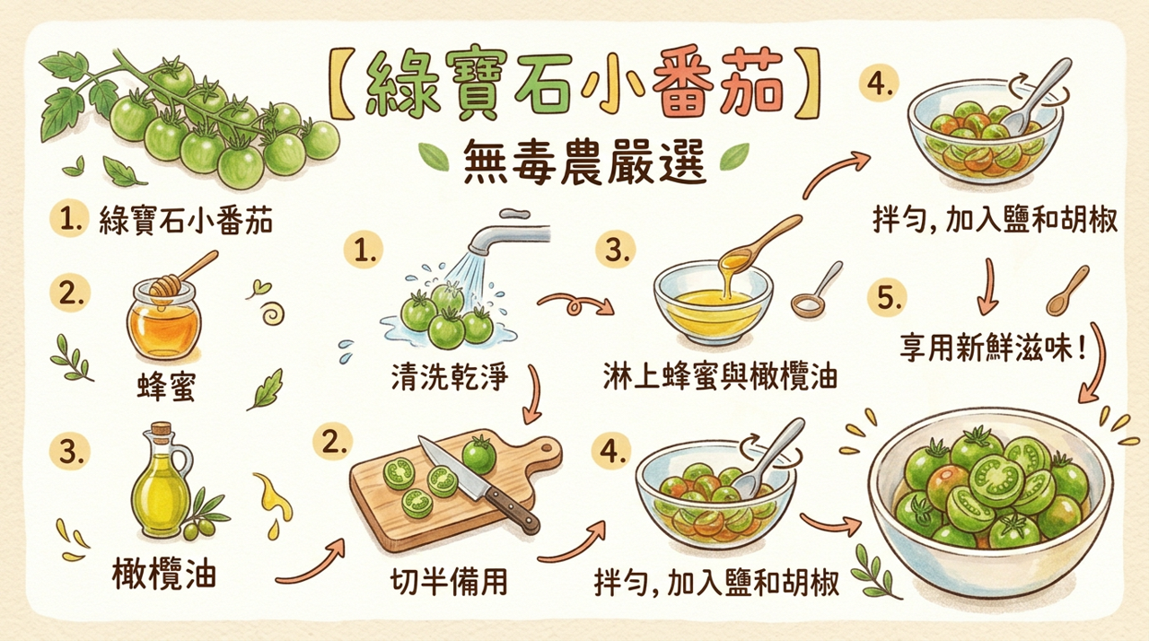 【清爽食譜】綠寶石小番茄蜂蜜橄欖油沙拉：留住冬日的翠綠滋味