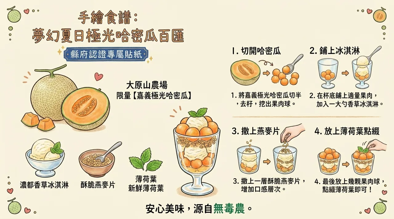 【食譜】夢幻極光哈密瓜百匯：嘉義限定精品果物，打造療癒系午茶