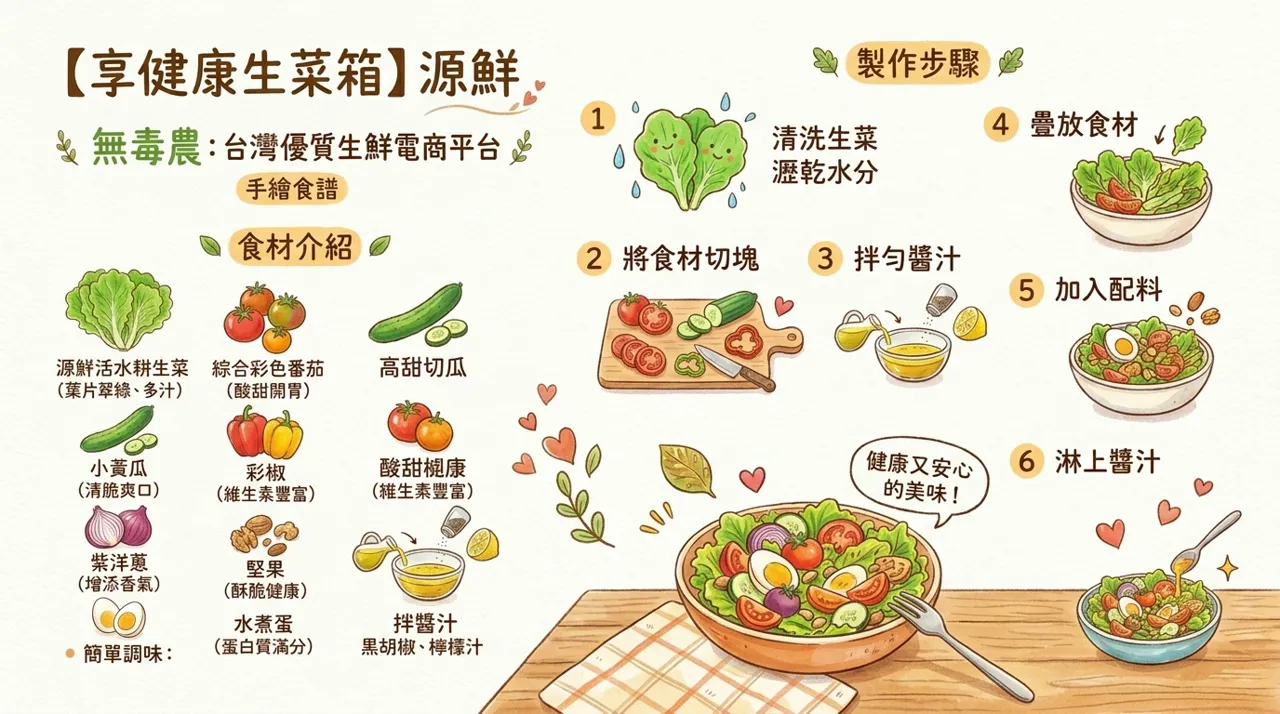 【食譜分享】源鮮享健康生菜沙拉：6步驟完成安心美味