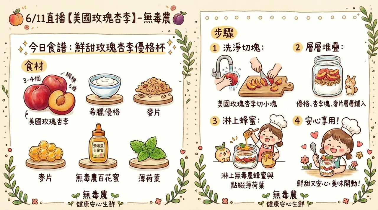 玫瑰杏李優格杯食譜｜4　步驟做出鮮甜分層水果甜點