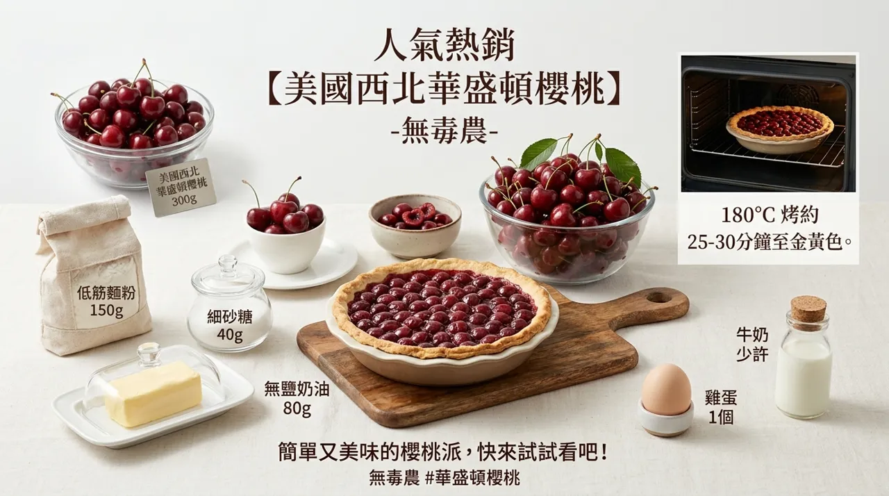 美國西北華盛頓櫻桃派食譜｜在家做出酥脆派皮與酸甜果香