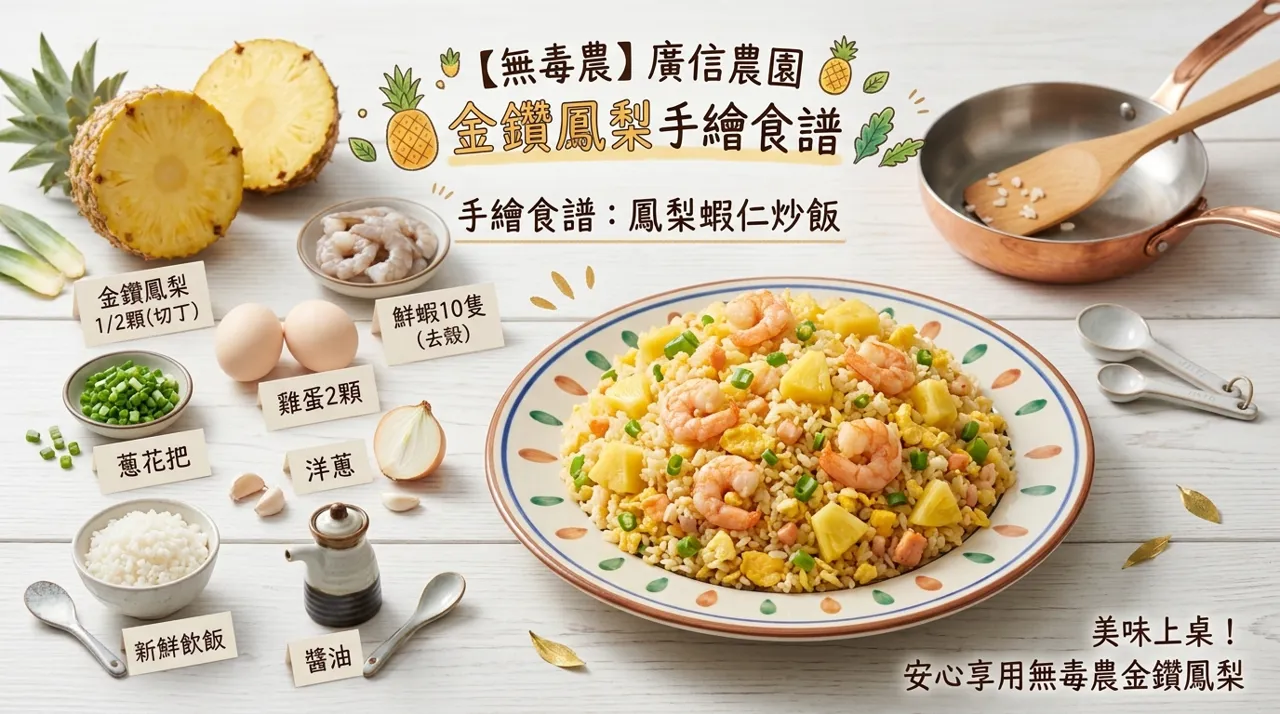 【金鑽鳳梨蝦仁炒飯食譜】酸甜開胃、粒粒分明的家常快炒全攻略