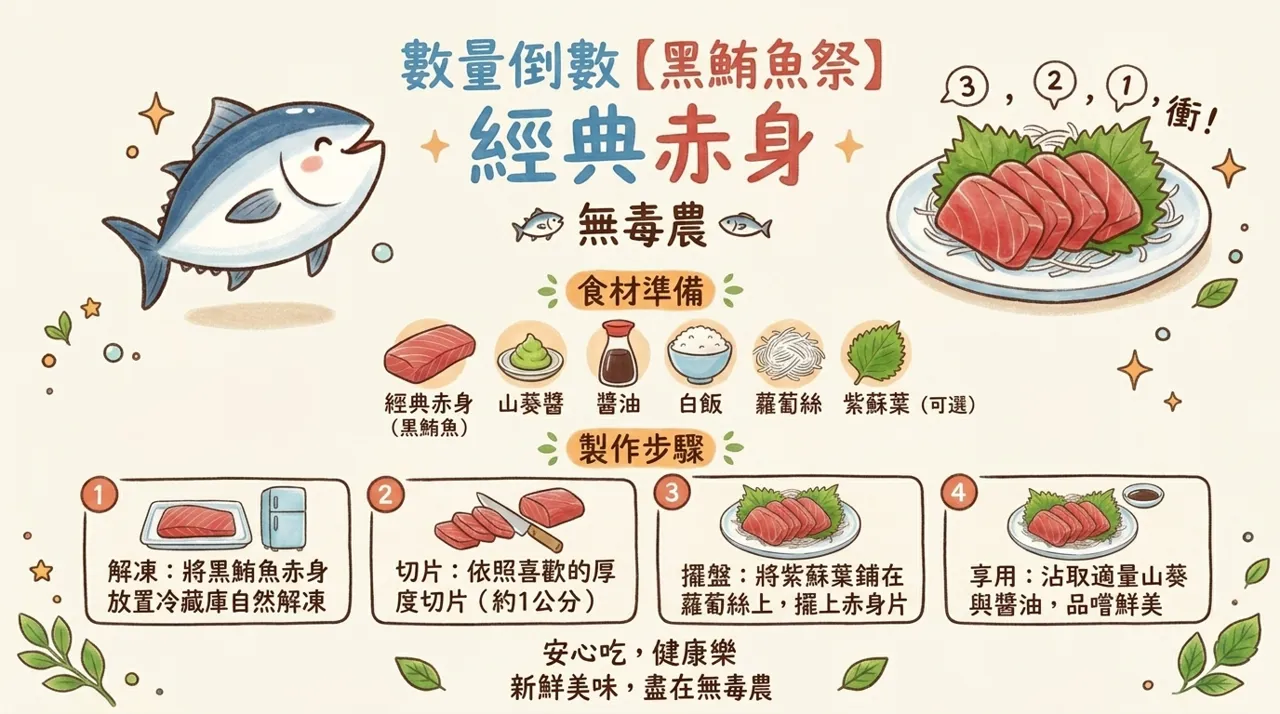 黑鮪魚赤身料理教學｜冷藏解凍、1公分切片到日式擺盤一次學會