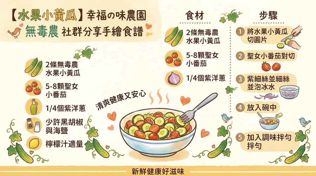 水果小黃瓜沙拉食譜｜清爽脆甜、低負擔的健康涼拌料理