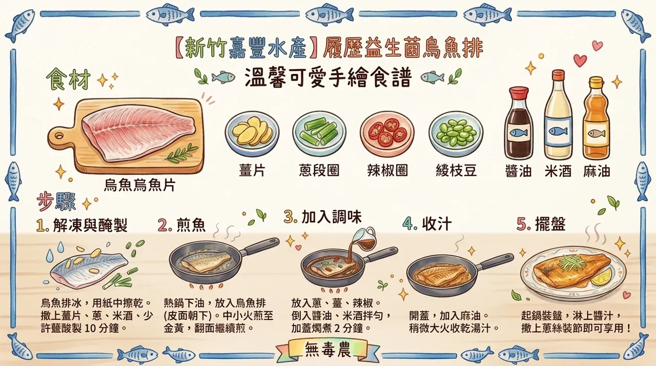 【食譜】紅燒烏魚排做法｜新竹嘉豐水產履歷益生菌烏魚排家常料理