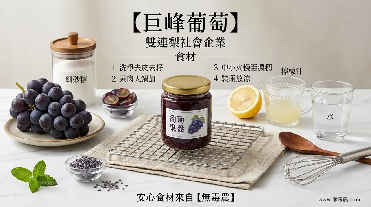巨峰葡萄果醬做法｜4　步驟自製濃郁果香，保存技巧與濃稠度判斷一次學會