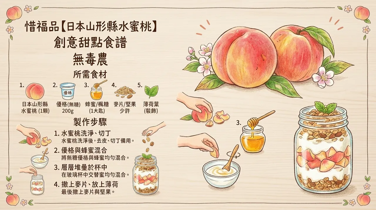 日本山形縣水蜜桃優格杯食譜｜惜福品變身清爽健康甜點