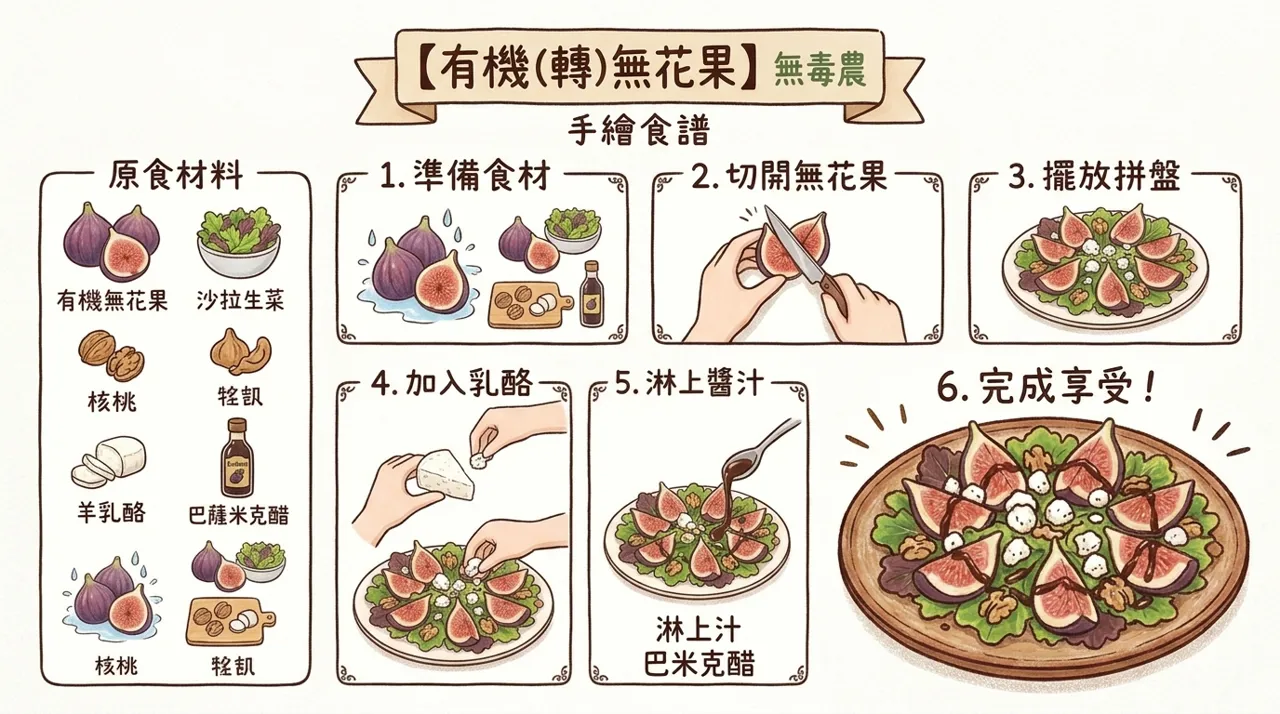 有機無花果羊乳酪沙拉食譜｜5　步驟做出清爽優雅的冬季宴客開胃菜