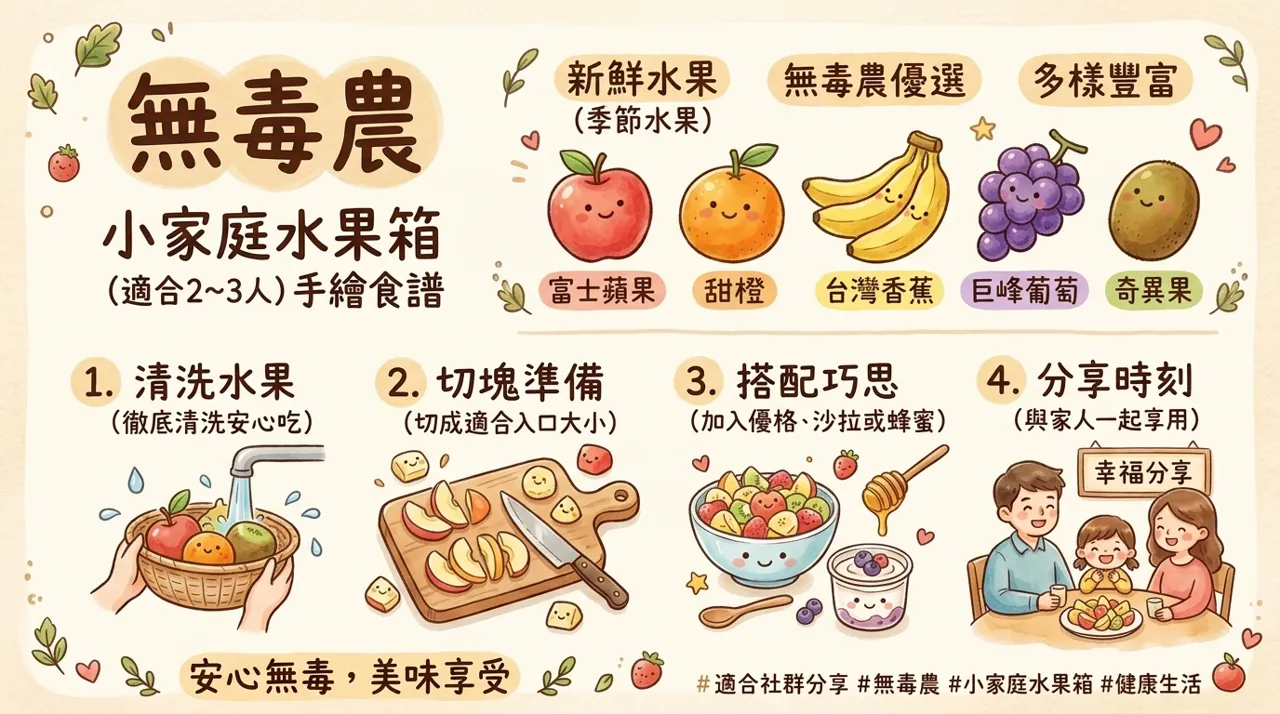 無毒農小家庭水果箱食譜｜2-3人安心水果箱的清洗、切盤與優格搭配全攻略