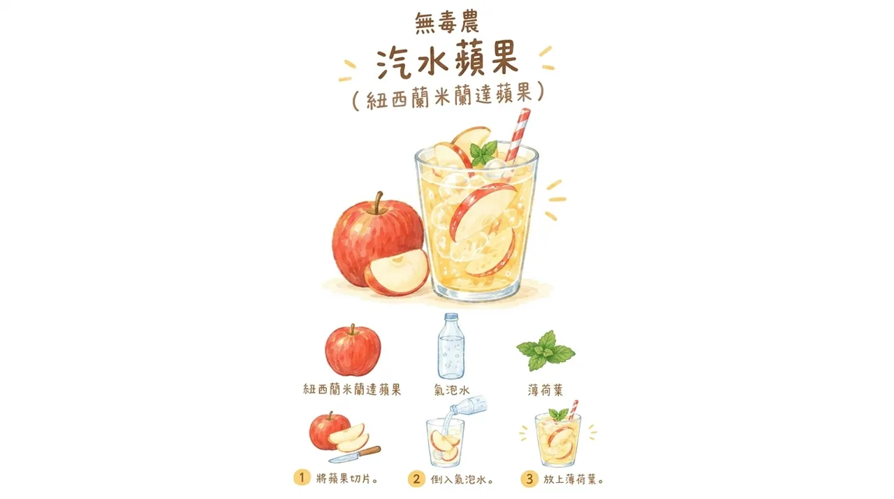 汽水蘋果怎麼做？3分鐘完成清爽蘋果氣泡飲｜秋日水果飲品食譜