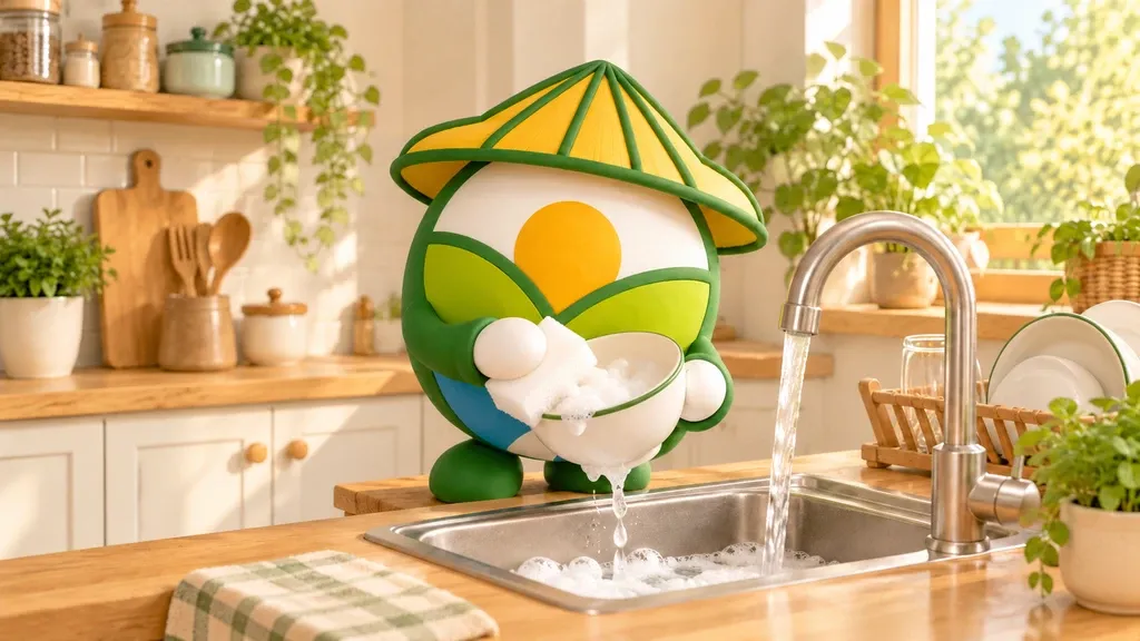 使用柔軟海綿輕柔清洗
