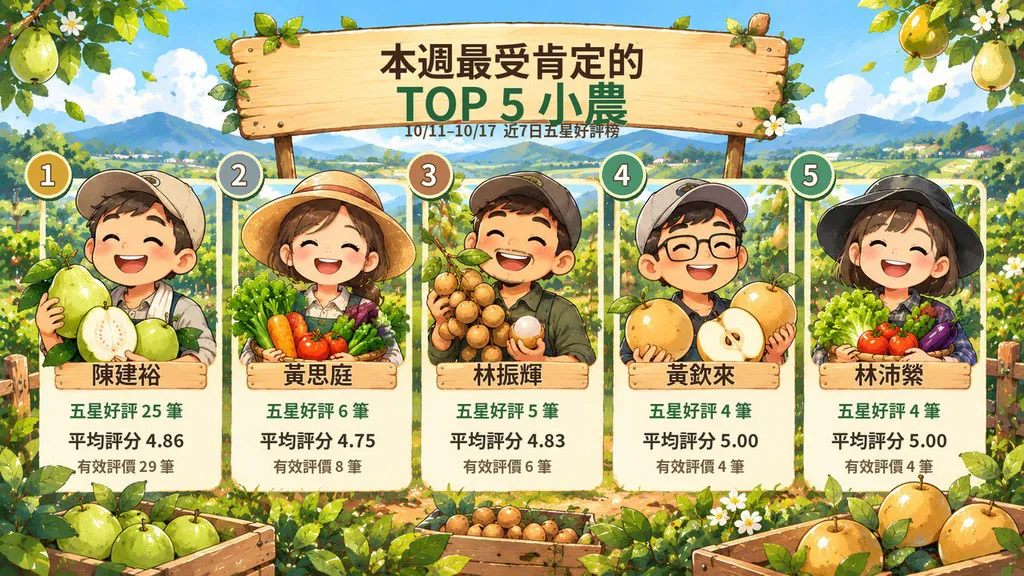 無毒農品質週報｜五星率升到87．8%，但10月15日為什麼集中出現10筆客訴？