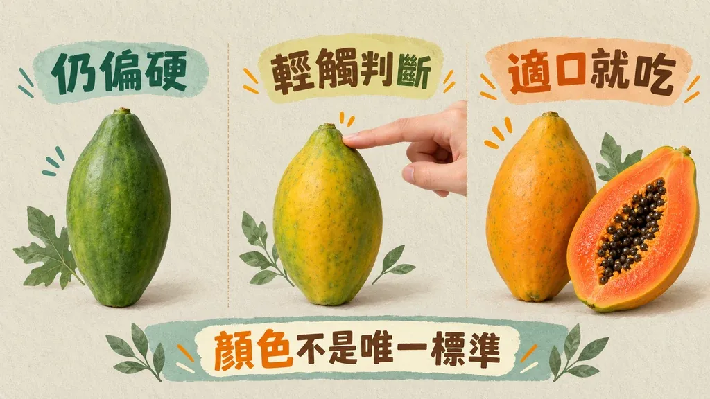 轉色是線索，還要搭配蒂頭周圍軟硬度