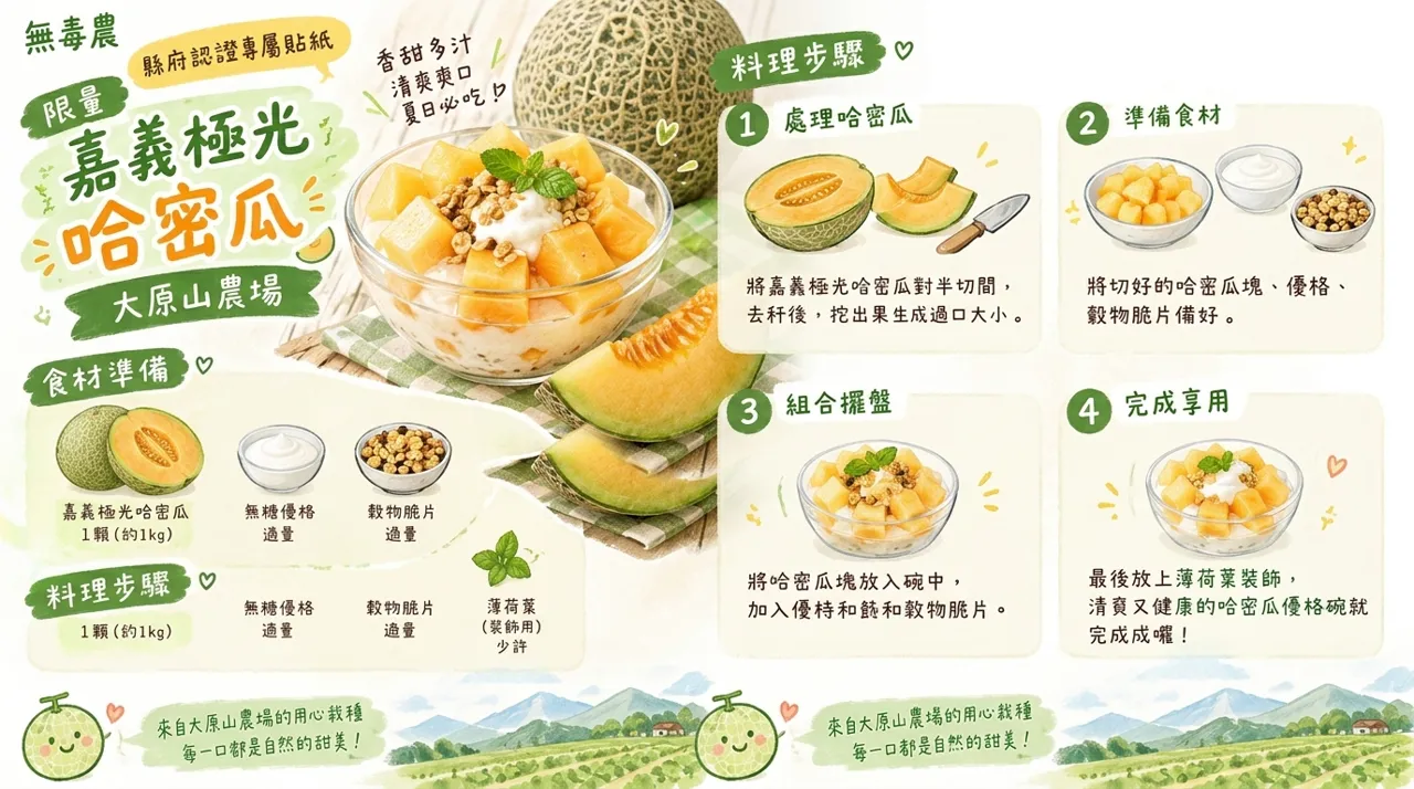 哈密瓜優格碗食譜：4　步完成清爽秋日健康甜點