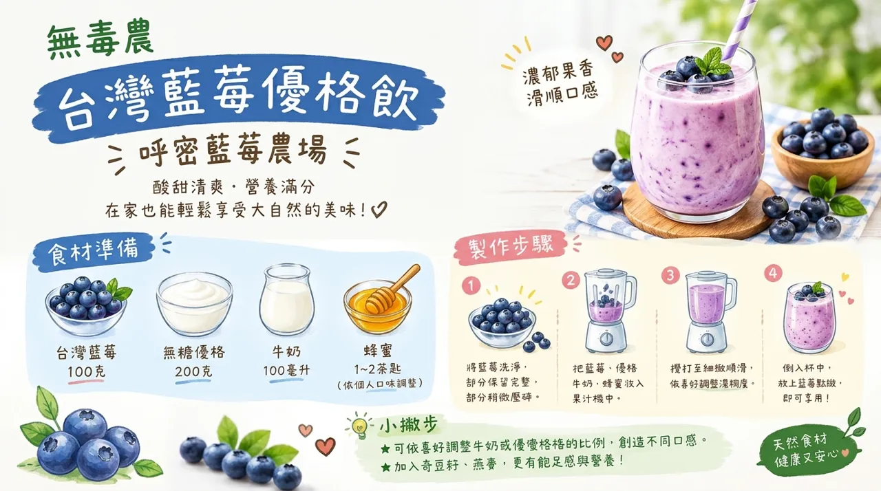 台灣藍莓優格飲食譜｜4步驟完成濃郁滑順秋日早餐