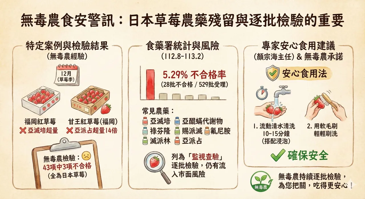 日本草莓農藥超標14倍