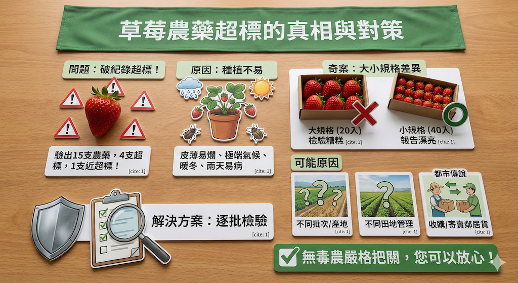 驗出15種農藥的草莓