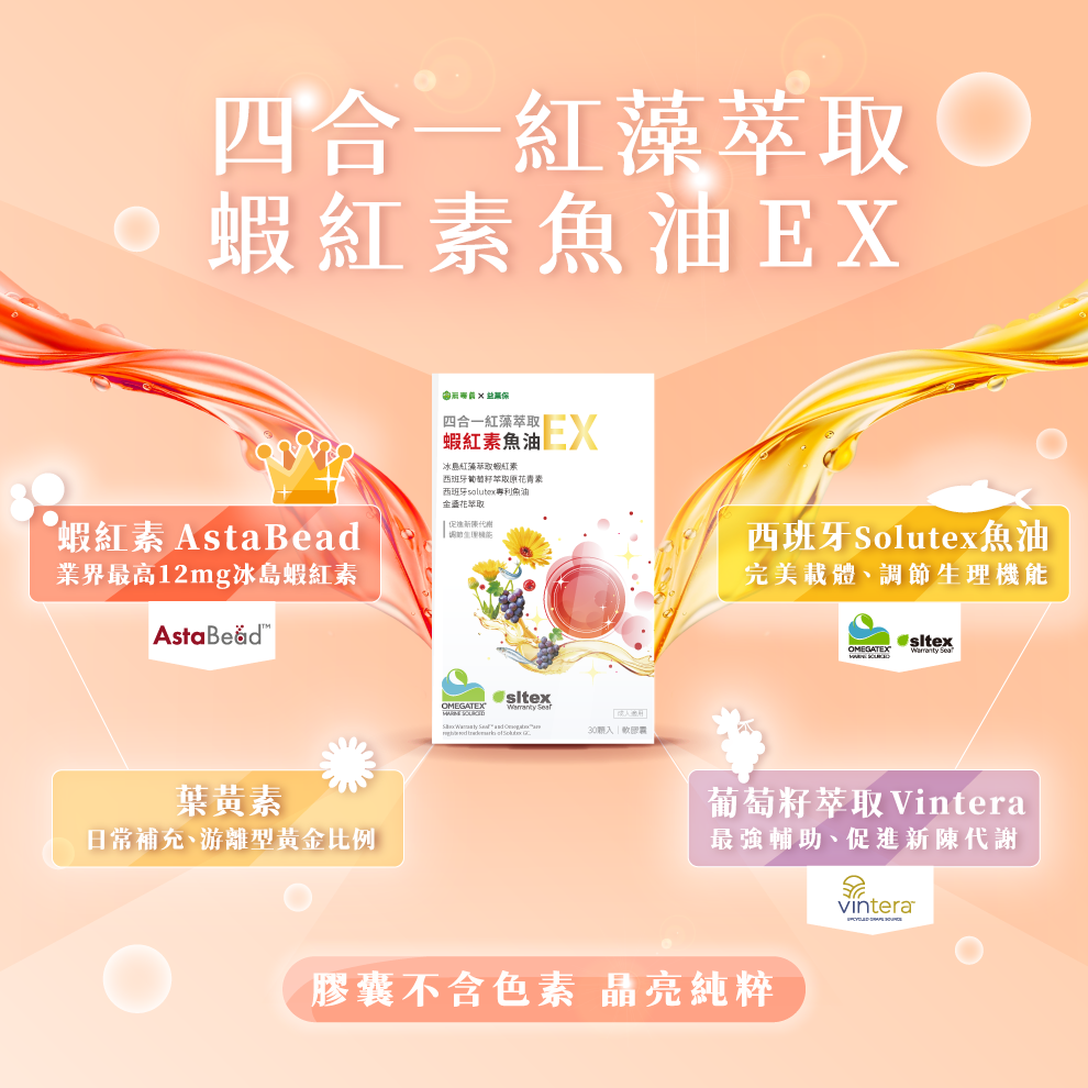四合一紅藻萃取蝦紅素魚油EX